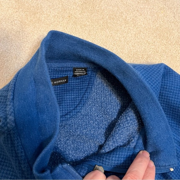 Greg Norman 1/4 Zip Pullover Blue Houndstooth Print Cotton/Poly Blend Size XL - Picture 7 of 8